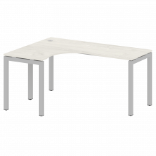 Metal System Quattro Стол криволинейный левый на П-образном м/к 50БП.СА-4 (L) Дуб Наварра/Металл Сер