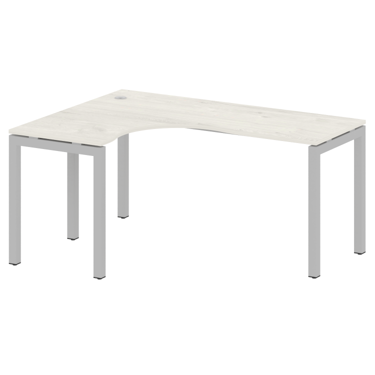 Metal System Quattro Стол криволинейный левый на П-образном м/к 50БП.СА-4 (L) Дуб Наварра/Металл Сер