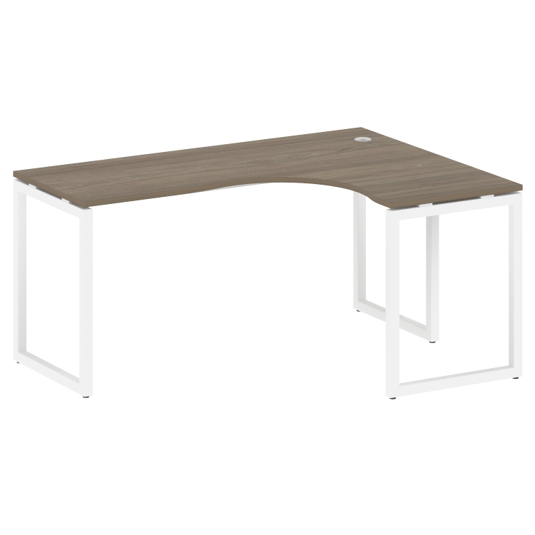 Metal System Quattro Стол криволинейный правый на О-образном м/к 40БО.СА-4 (R) Вяз Благородный/Метал