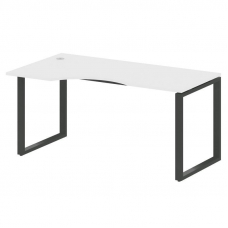 Metal System Стол криволинейный левый на О-образном м/к БО.СА-1 (L) Белый/Металл Антрацит 1600*900*7
