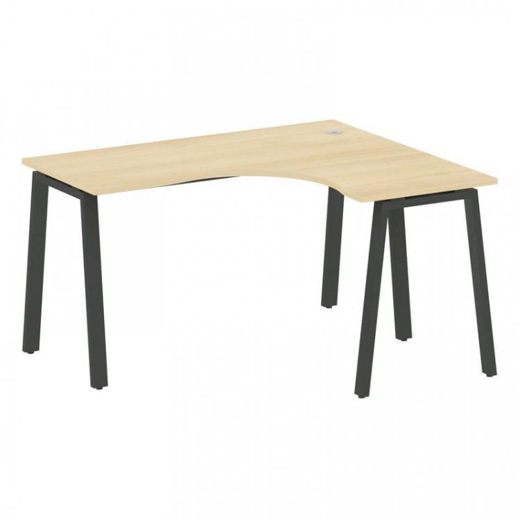 Metal System Стол криволинейный правый на А-образном м/к БА.СА-3 (R) Акация Лорка/Металл Антрацит 14