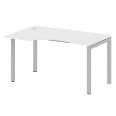 Metal System Quattro Стол криволинейный левый на П-образном м/к 50БП.СА-2 (L) Белый/Металл Серый 140
