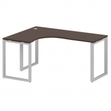 Metal System Стол криволинейный левый на О-образном м/к БО.СА-4 (L) Венге Цаво/Металл Серый 1600*120