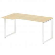 Metal System Стол криволинейный левый на О-образном м/к БО.СА-1 (L) Акация Лорка/Металл Белый 1600*9