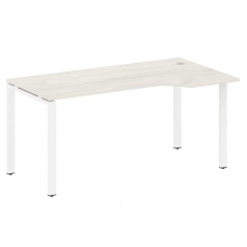 Metal System Стол криволинейный правый на П-образном м/к БП.СА-1 (R) Дуб Наварра/Металл Белый 1600*9
