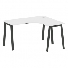 Metal System Стол криволинейный правый на А-образном м/к БА.СА-3 (R) Белый/Металл Антрацит 1400*1200
