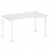 Metal System Quattro Стол криволинейный правый на П-образном м/к 40БП.СА-2 (R) Белый/Металл Белый 14