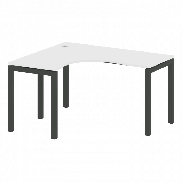 Metal System Quattro Стол криволинейный левый на П-образном м/к 50БП.СА-3 (L) Белый/Металл Антрацит