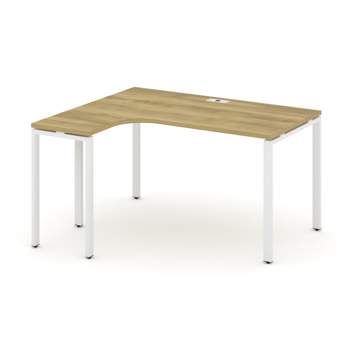 Concept Стол эргономичный CN.SA-001(L) Дуб Винченцо/Металл Белый 1380*1180*750