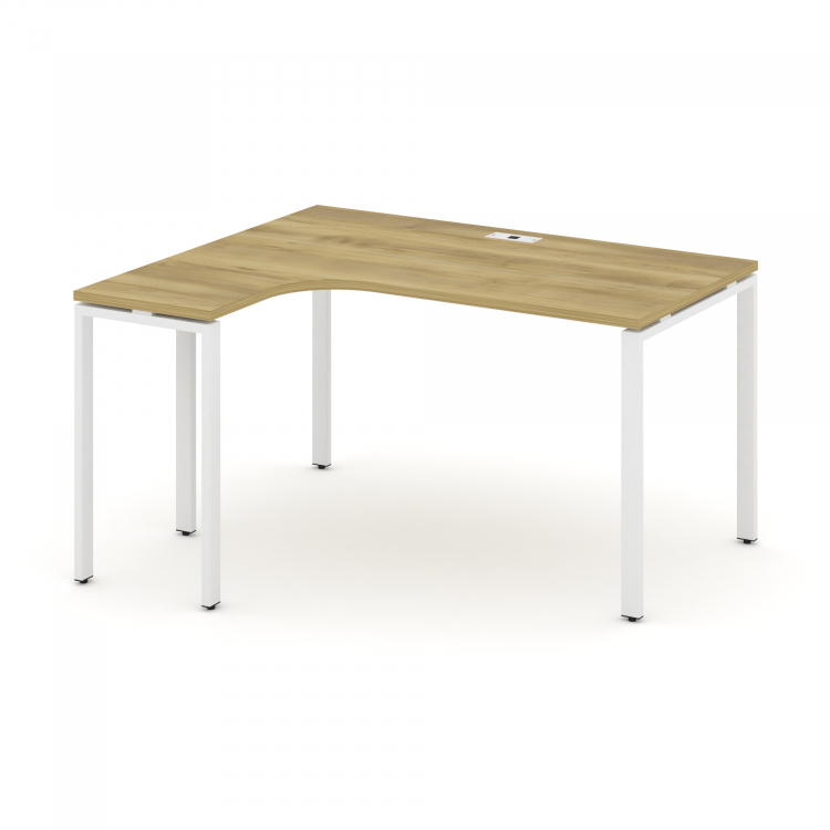 Concept Стол эргономичный CN.SA-001(L) Дуб Винченцо/Металл Белый 1380*1180*750