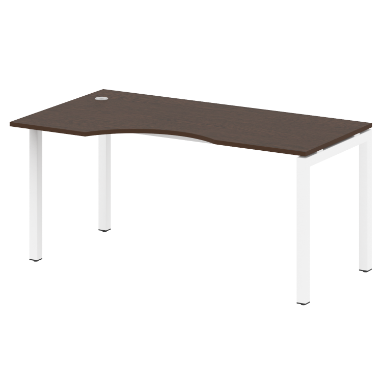 Metal System Quattro Стол криволинейный левый на П-образном м/к 50БП.СА-1 (L) Венге Цаво/Металл Белы