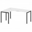 Metal System Quattro Стол криволинейный левый на П-образном м/к 40БП.СА-4 (L) Белый/Металл Антрацит