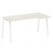Metal System Стол криволинейный правый на А-образном м/к БА.СА-1 (R) Дуб Наварра/Металл Белый 1600*9