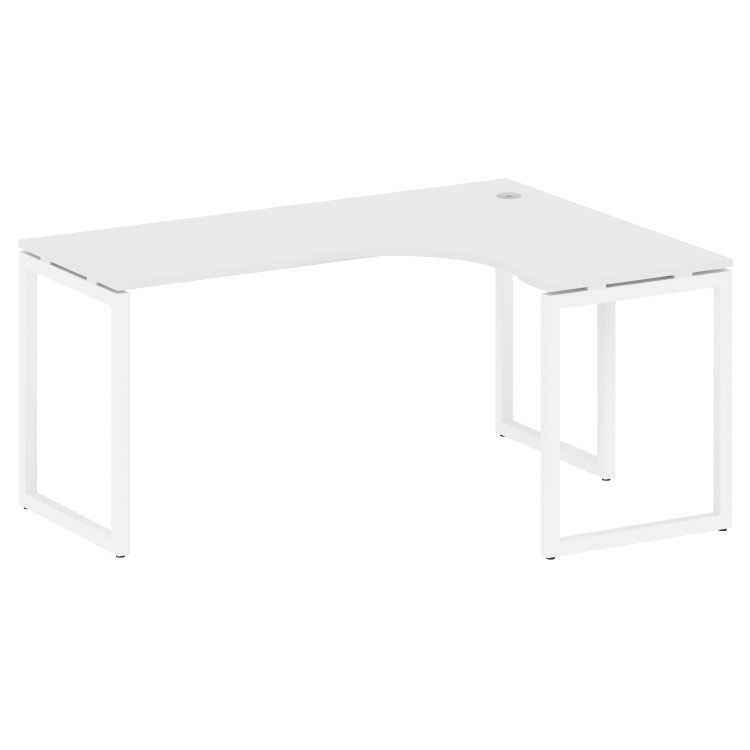 Metal System Quattro Стол криволинейный правый на О-образном м/к 40БО.СА-4 (R) Белый/Металл Белый 16