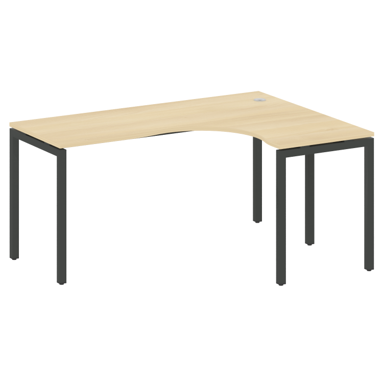 Metal System Quattro Стол криволинейный правый на П-образном м/к 40БП.СА-4 (R) Акация Лорка/Металл А