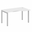 Metal System Quattro Стол криволинейный правый на П-образном м/к 50БП.СА-2 (R) Белый/Металл Серый 14
