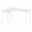 Metal System Quattro Стол криволинейный левый на П-образном м/к 40БП.СА-3 (L) Белый/Металл Белый 140