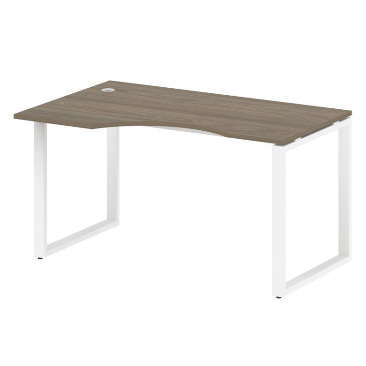 Metal System Стол криволинейный левый на О-образном м/к БО.СА-2 (L) Вяз Благородный/Металл Белый 140