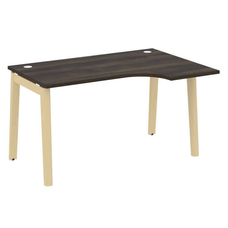 Onix Wood Стол эргономичный правый OW.SA-2 (R) Дуб Мали/Дуб Светлый/Металл Белый 1380*980*750 (720/4