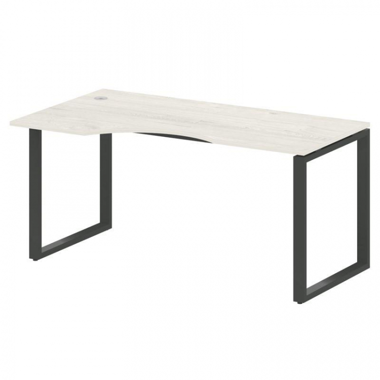 Metal System Стол криволинейный левый на О-образном м/к БО.СА-1 (L) Дуб Наварра/Металл Антрацит 1600