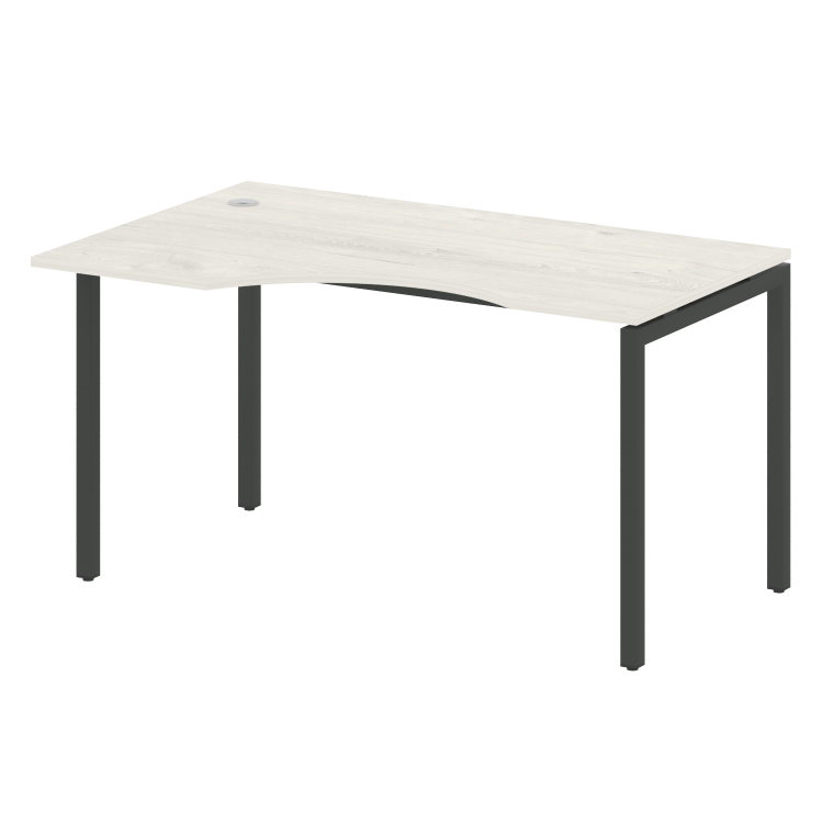 Metal System Quattro Стол криволинейный левый на П-образном м/к 40БП.СА-2 (L) Дуб Наварра/Металл Ант