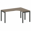 Metal System Quattro Стол криволинейный правый на П-образном м/к 50БП.СА-4 (R) Вяз Благородный/Метал