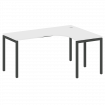 Metal System Quattro Стол криволинейный правый на П-образном м/к 40БП.СА-4 (R) Белый/Металл Антрацит