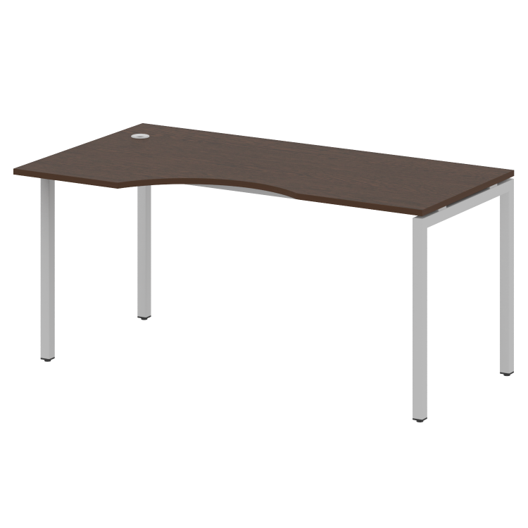 Metal System Quattro Стол криволинейный левый на П-образном м/к 40БП.СА-1 (L) Венге Цаво/Металл Серы