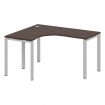 Metal System Стол криволинейный левый на П-образном м/к БП.СА-3 (L) Венге Цаво/Металл Серый 1400*120