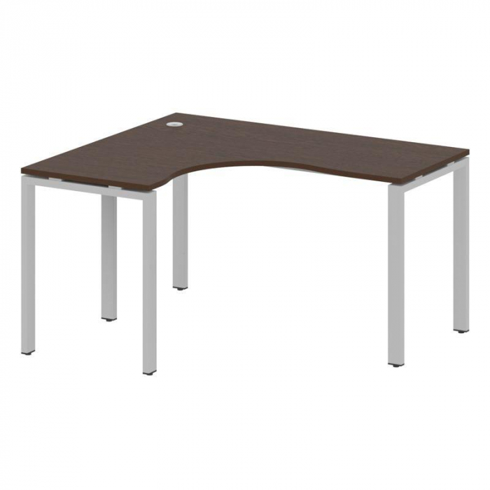 Metal System Стол криволинейный левый на П-образном м/к БП.СА-3 (L) Венге Цаво/Металл Серый 1400*120