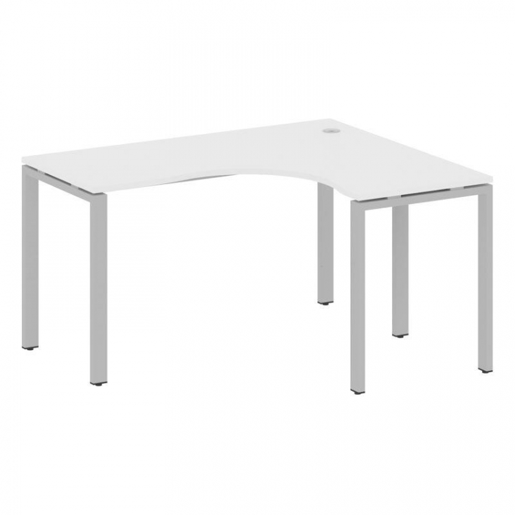 Metal System Стол криволинейный правый на П-образном м/к БП.СА-3 (R) Белый/Металл Серый 1400*1200*75
