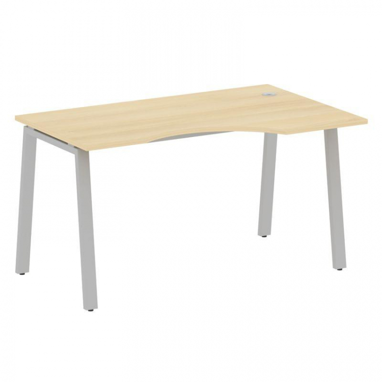 Metal System Стол криволинейный правый на А-образном м/к БА.СА-2 (R) Акация Лорка/Металл Серый 1400*