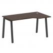Metal System Стол криволинейный правый на А-образном м/к БА.СА-2 (R) Венге Цаво/Металл Антрацит 1400