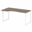 Metal System Quattro Стол криволинейный левый на О-образном м/к 40БО.СА-1 (L) Вяз Благородный/Металл