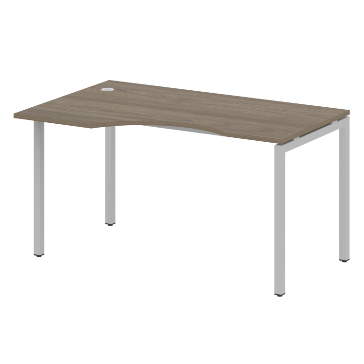 Metal System Quattro Стол криволинейный левый на П-образном м/к 40БП.СА-2 (L) Вяз Благородный/Металл