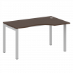 Metal System Quattro Стол криволинейный правый на П-образном м/к 50БП.СА-2 (R) Венге Цаво/Металл Сер