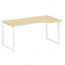 Metal System Стол криволинейный правый на О-образном м/к БО.СА-1 (R) Акация Лорка/Металл Белый 1600*