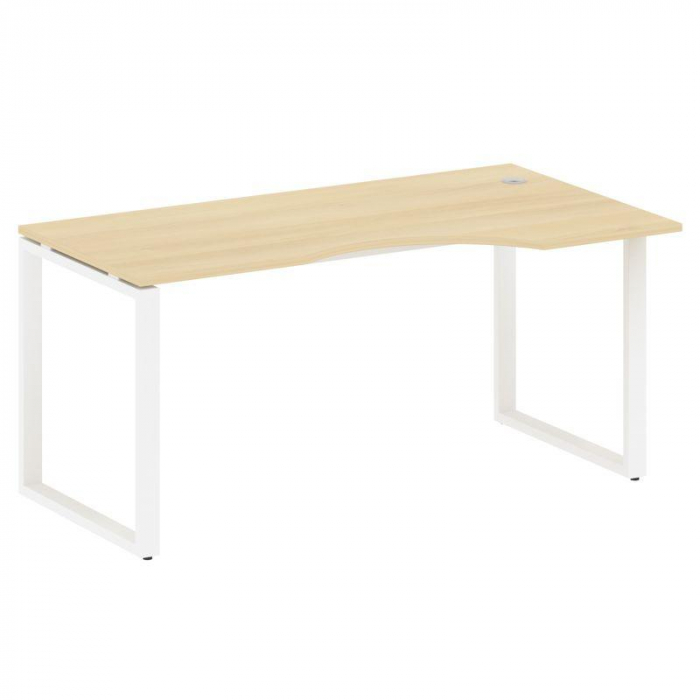 Метал Систем Стол криволинейный правый на О-образном м/к БО.СА-1 (R) Акация Лорка/Металл Белый 1600*