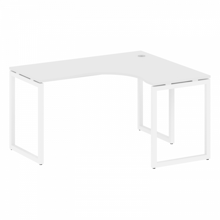 Метал Систем Куатро Стол криволинейный правый на О-образном м/к 40БО.СА-3 (R) Белый/Металл Белый 140