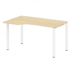 Metal System Стол криволинейный левый на П-образном м/к БП.СА-2 (L) Акация Лорка/Металл Белый 1400*9