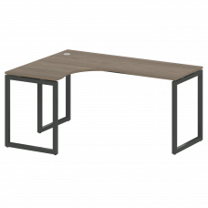 Metal System Quattro Стол криволинейный левый на О-образном м/к 40БО.СА-4 (L) Вяз Благородный/Металл