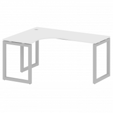 Metal System Quattro Стол криволинейный левый на О-образном м/к 50БО.СА-4 (L) Белый/Металл Серый 160