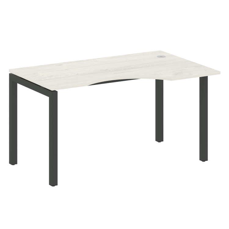 Metal System Quattro Стол криволинейный правый на П-образном м/к 50БП.СА-2 (R) Дуб Наварра/Металл Ан