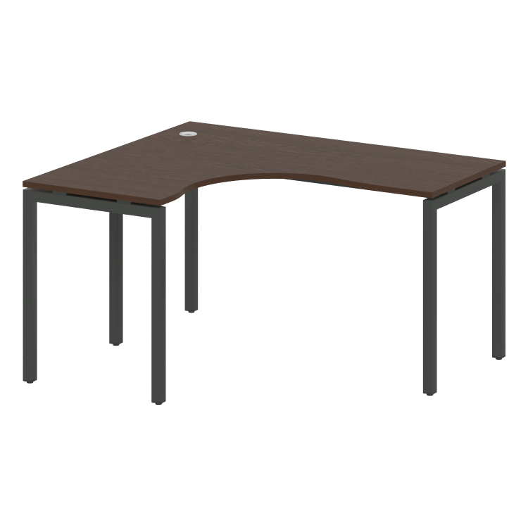 Metal System Quattro Стол криволинейный левый на П-образном м/к 40БП.СА-3 (L) Венге Цаво/Металл Антр