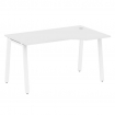 Metal System Стол криволинейный правый на А-образном м/к БА.СА-2 (R) Белый/Металл Белый 1400*900*750