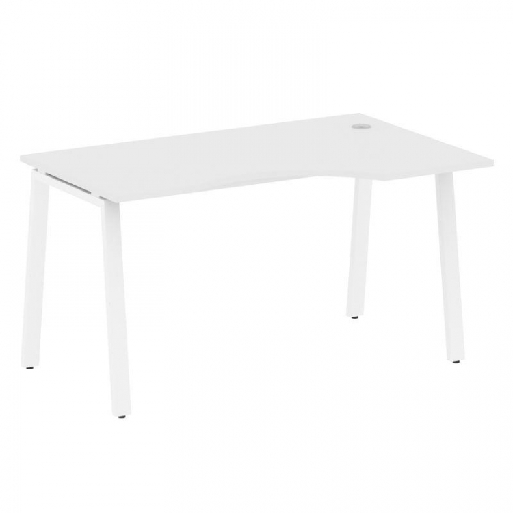 Metal System Стол криволинейный правый на А-образном м/к БА.СА-2 (R) Белый/Металл Белый 1400*900*750