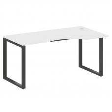 Metal System Стол криволинейный правый на О-образном м/к БО.СА-1 (R) Белый/Металл Антрацит 1600*900*