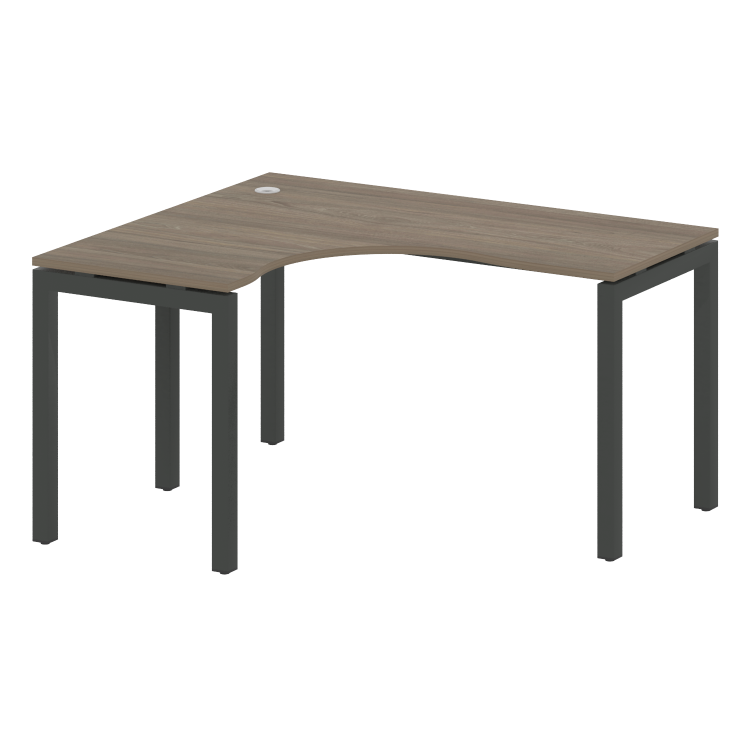 Metal System Quattro Стол криволинейный левый на П-образном м/к 50БП.СА-3 (L) Вяз Благородный/Металл