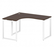 Metal System Стол криволинейный левый на О-образном м/к БО.СА-3 (L) Венге Цаво/Металл Белый 1400*120
