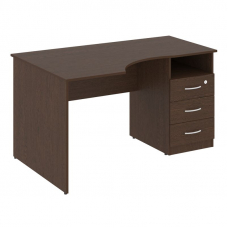 Nova S Стол криволинейный с тумбой правый В.САТ-2 (R) Венге Цаво 1400*900*750